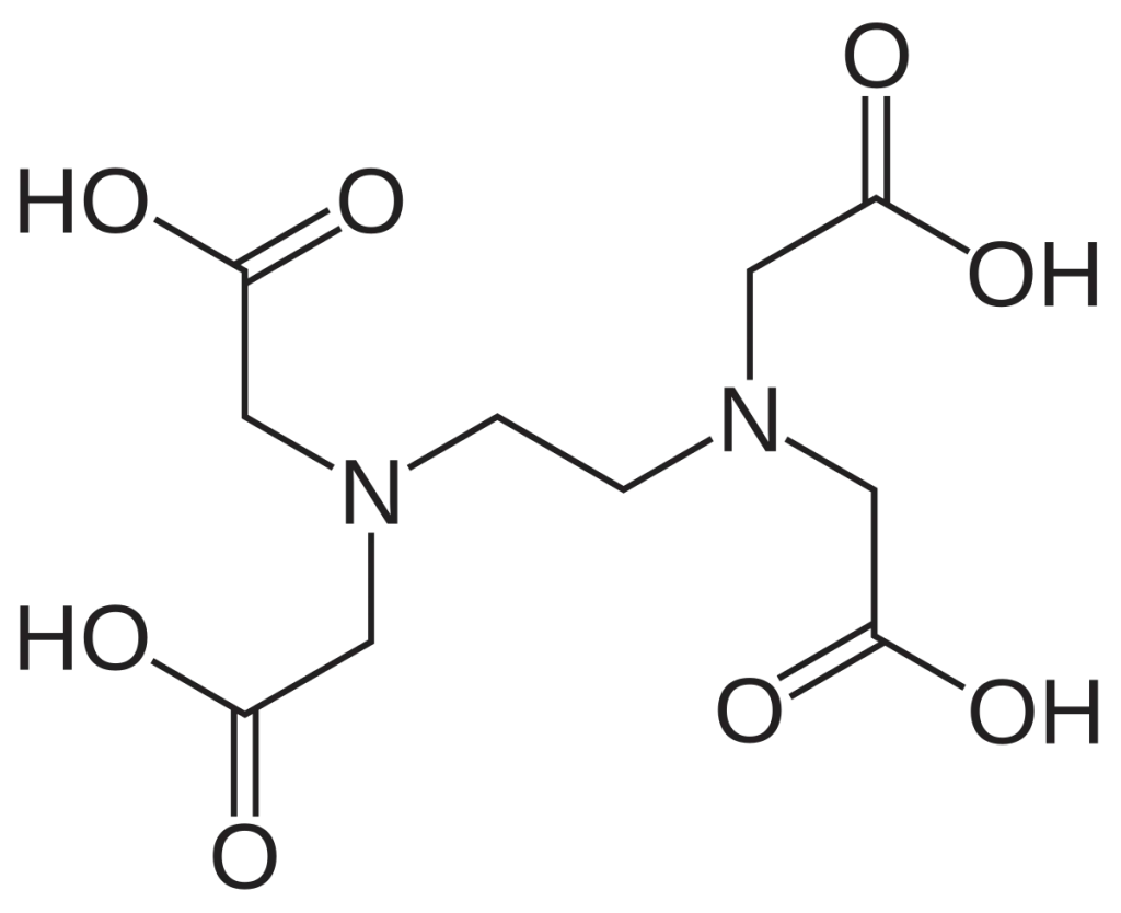 Chemical structure of EDTA